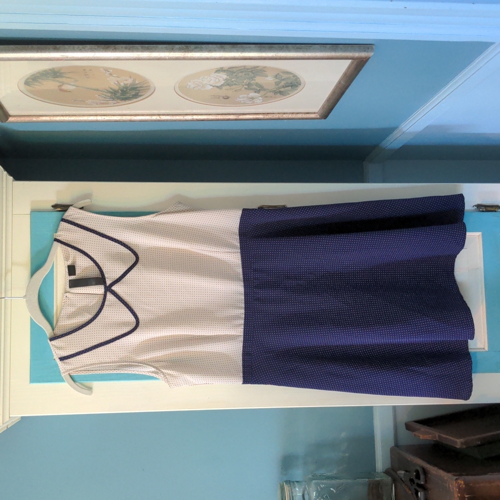 Vintage Style polka dot dress in Navy and white